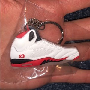 Air Jordan 5s keychain fire red